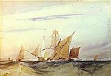 Richard Parkes Bonington Shipping Off the Coast of Kent painting